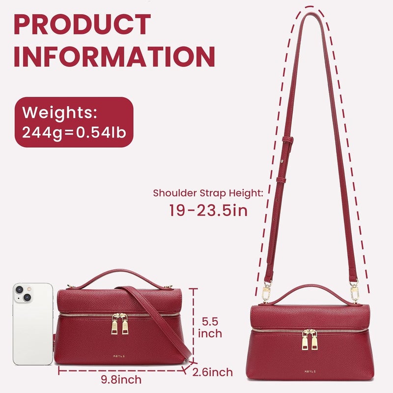 Keyli Women's Top Handle Bag Leather Small Handbags Trendy Designer Crossbody Shoulder Bag for Women Cute Quiet Purses - Image 2